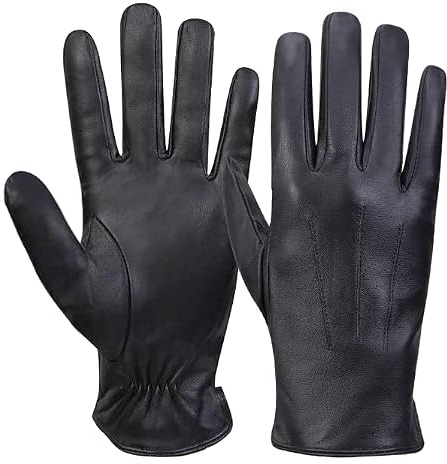 MGGMOKAY Herren Lederhandschuhe Kaschmir gefüttert