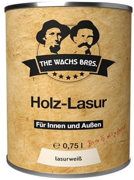 the wachs bros. Holzlasur Weiß für Innen und Außen - 0,75 L - auf Pflanzenölbasis - dauerhafter Schutz