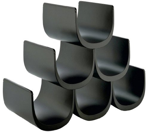 Alessi Noè GIA13 B - Design-Flaschenregal, thermoplastisches Harz, Schwarz | Flaschenregal, entworfen von Giulio Iacchetti, modular, zur Aufbewahrung von bis zu sechs Flaschen