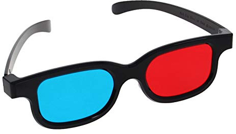 Othmro 1 Stück langlebige 3D-Stil Brille 3D-Filmspiel Brille Rot-Blau 3D-Brille Kunststoffrahmen Schwarz Harz Linse für 3D-TV Kino Filme DVD Ansehen von Home Movies