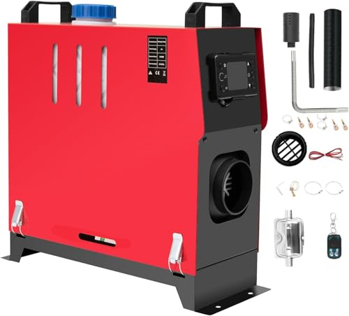 EVGTTI 5KW-8KW Diesel Lufterhitzer, 12V Standhezung Diesel Luft Dieselheizung Energieeffizient, Leise mit Fernschalldämpfer und LCD Anzeige, Standheizung für Auto RV Boote LKW Wohnmobil Bus