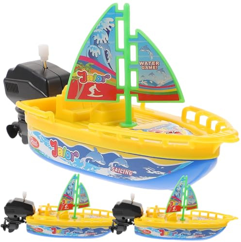 Warmhm 3Stück Pool Spielzeug aufziehen Segelboot aufziehen Badespielzeug Spielzeug Boot Kreaturen Bad Duschspielzeug für Kleinkinder Boote Poolspielzeug Schwimmbad Plastik（Zufällige Farbe）