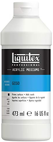 Liquitex 5316 Professional Gesso, Grundierung für Acrylfarben, licht und alterungsbeständiger Primer, gebrauchsfertig - 473ml Flasche, weiß