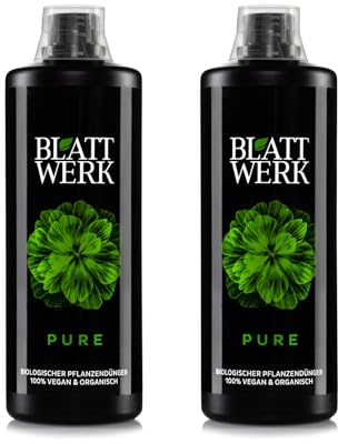 BLATTWERK Pure Bio Universaldünger Flüssigdünger für Zimmerpflanzen, Blühpflanzen, Rasen, Obst und Gemüse - NPK Gemüsedünger Tomatendünger Rasendünger Blumendünger Flüssig Dünger Bio Langzeit Garten