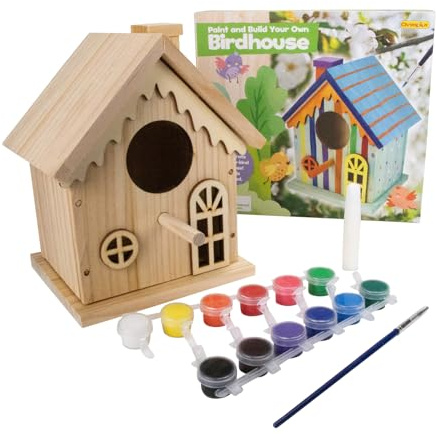 GICO DIY Vogelhaus Bausatz zum Bemalen Mädchen Jungen Kinder Geschenk Bastelset zum selber basteln und gestalten DIY-884