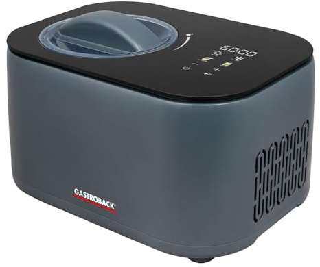 GASTROBACK Mini Eismaschine mit Kompressor 2-in-1 Eis und Joghurtmaschine für Zuhause 100 Watt Eiscreme Maschine/Ice Cream Machine und Joghurt Maker Yogurt, Sorbet und Speiseeisbereiter für Profi