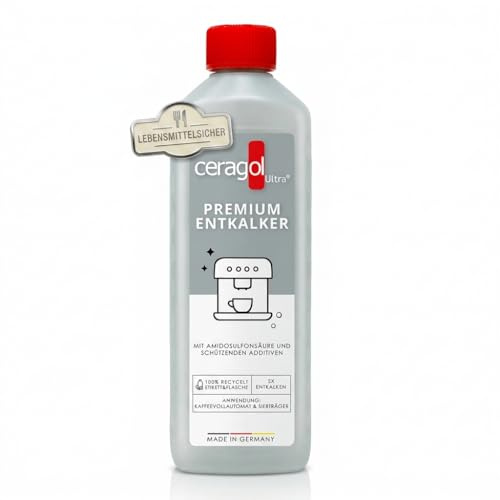 ceragol Premium Entkalker für Siebträger und Kaffeevollautomat, 500ml mit Amidosulfonsäure für 5 Anwendungen - Kraftvoller Kalklöser für Kaffeemaschinen aller Marken - Universal coffee Descaler