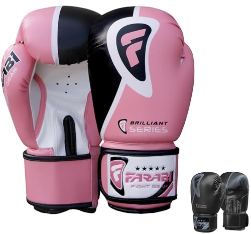Farabi Sports boxhandschuhe 10 oz, 12 oz, 14 oz, 16 oz box handschuhe für Training, Sparring, Kickboxen, MMA, Muay Thai, boxhandschuhe männer & damen Kampf handschuhe (Pink Brilliant, 10-oz)