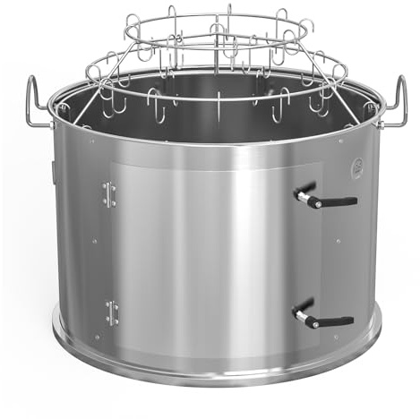 Onlyfire Edelstahl-Räucherkammer-Mittelkochsystem für Weber 57 cm Kugel-Holzkohlegrill (Ring+Speck-Aufhänger-Rack-Kit), Verwandeln Sie Ihren Wasserkocher in Rauchiger Bergkocher