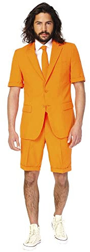 OppoSuits Sommeranzug für Herren - Shorts Suit - The Orange - Formelle Partykleidung - Größe US 40