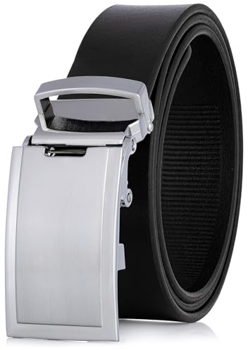 LINDENMANN Gürtel Herren Vollledergürtel aus Rindleder, 33 mm breit und 3,6 mm stark, kürzbar, Gürtel Herren Automatik, schwarz, Größe/Size:100, Farbe/Color:schwarz