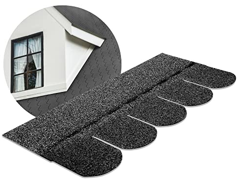 DEMMELHUBER Bitumen Dachschindeln Biberschwanz Schindeln, 21 Stück | Bitumendachschindeln wetterfest für Gartenhaus Carport Alternative zu Metall-Dachplatten Schwarz, Dachpappe, Biberschindeln