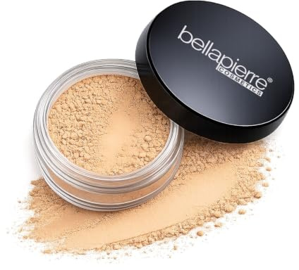 bellapierre Mineral Foundation SPF 15 – Lose Pudergrundierung | Veganes und tierversuchsfreies natürliches Make-up | Mattes Finish | Hypoallergen | Frei von Öl und Talk – 9 Gramm - Nutmeg