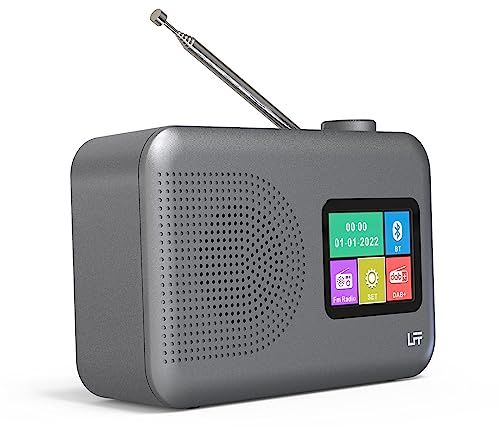 LFF Digitalradio DAB+, UKW- und Küchenradio, Farbdisplay mit Bluetooth | Küchenradio mit Kabel oder Batteriebetrieb, 60 Senderspeicher + 5 Direktwahltasten, Speziell für Balkon und Garten konzipiert