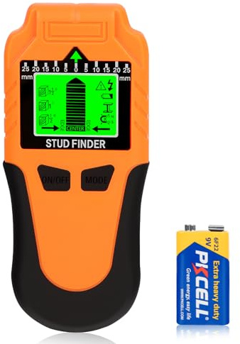 Leitungssuchgerät Wandscanner 6 in 1 - Verbesserter Bolzendetektor mit LCD-Display & Audio-Alarm, genauer Wandsensor