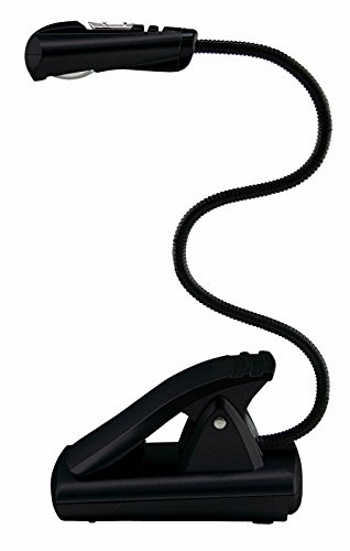 WEDO 2541001 Mobile Leselampe (mit LED Beleuchtung und Clip), mit Batterien, schwarz