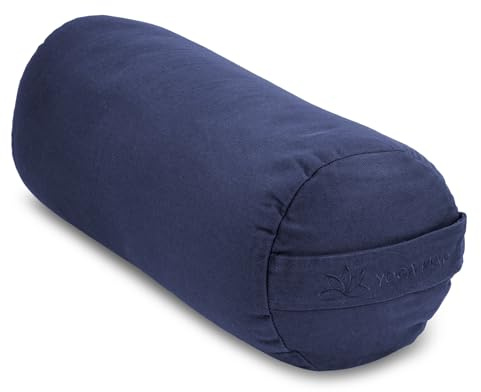 Yoga-Mad Yoga-Bolster, umweltfreundliches Buchweizen-Bolster, 61 cm x 23 cm, abnehmbarer, waschbarer Bezug, ideal für Yoga, Meditation und allgemeine Unterstützung