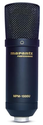 Marantz Professional MPM1000U USB-Kondensatormikrofon für Gaming, Streaming und Podcasting - Integriertes Audiointerface, Desktop-Stativ, Plug-und-Play, Schwarz