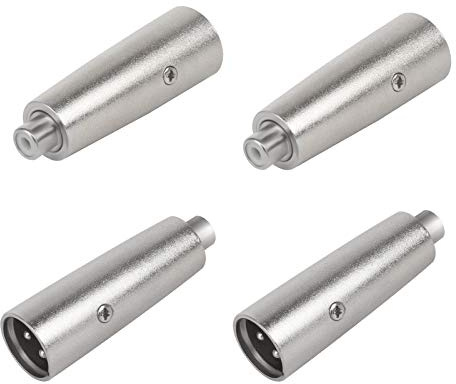 LuluDa XLR Stecker 4 Stück - XLR auf Cinch Adapter für Professionelle Audio Mikrofone