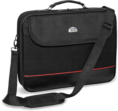 Pedea Laptoptasche Trendline Notebook-Tasche bis 17,3 Zoll (43,9 cm) Umhängetasche mit Schultergurt, Schwarz