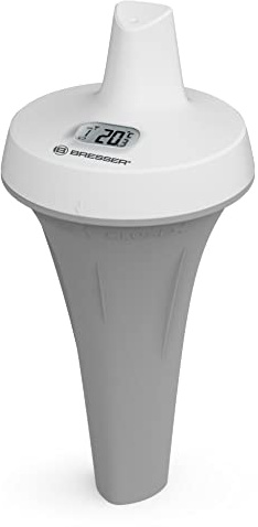 Bresser Poolthermometer zur Wasser-Temperaturmessung, als Zusatzsensor für einige Bresser Wetterstationen oder als Stand-Alone-Lösung verwendbar, Weiß