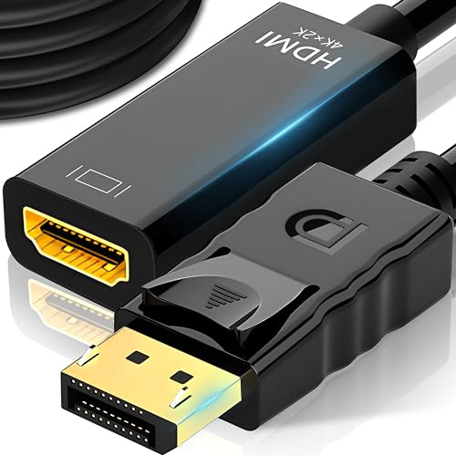 Retoo DisplayPort auf HDMI-Adapter Mini Display Port auf HDMI-Konverter Adapter zu HDMI Buchse kompatibel mit HDTV Monitor Projektor Desktop Surface Minidisplayport Thunderbolt 25,5 cm Schwarz