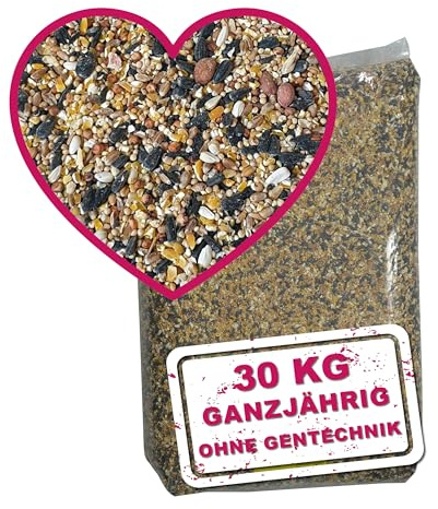 MeinWildvogel - Wildvogel-Vital - Premium Vogelfutter 30 kg XXL - Wildvogelfutter - Streufutter - Ganzjahresfutter für Vögel mit Sonnenblumenkernen & Erdnüssen - Gentechnikfrei & Ambrosia-kontrolliert