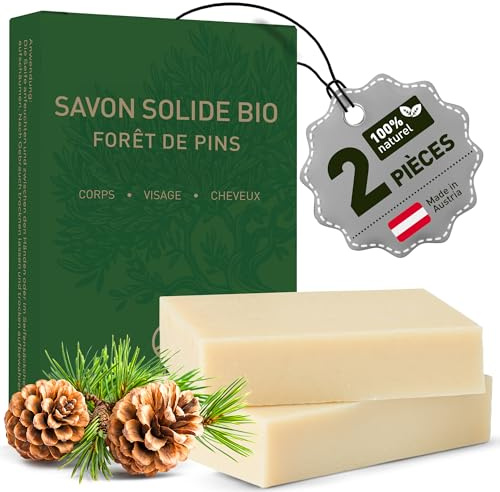 larum sports feste Duschseife Männer ZIRBENWALD – festes Shampoo – Seife Stück – Naturseife 3 in 1 für Haare Körper Gesicht – festes Duschgel Männer – vegane Körperseife 2x 85 g