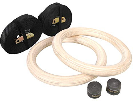 CCLIFE Gymnastikringe Gym Ringe Holz Fitness Trainingsringe Turnringe Olympische Gymnastic Rings fitnessringe Holzringe, Farbe:Gymnastikringe Holz