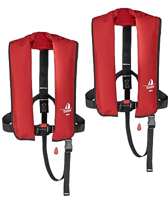 12skipper 2er-Set Automatik-Rettungswesten 165N Classic ISO UML mit Waistbelt, rot