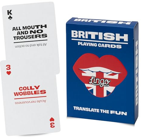 Lingo Slang Spielkarten - Sprachlernspiel Set - lustiges visuelles Kartendeck zur Verbesserung der Vokabel- und Ausspracherfähigkeiten