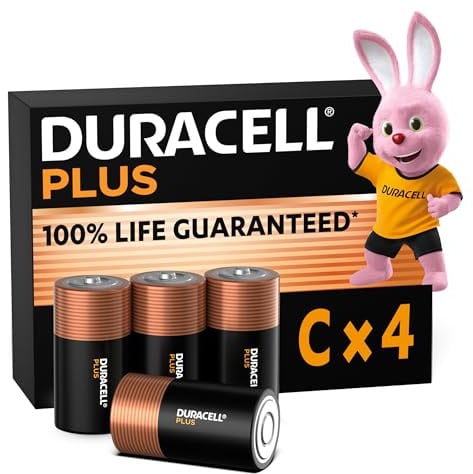Duracell Plus C Batterien, LR14, 4 Stück, Duracell Batterien C für Alltagsgeräte