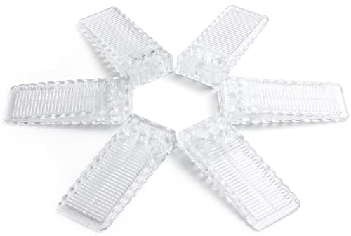DasWas 6x Rutschfeste Türstopper aus Gummi | Silikon-Türstopper für alle Böden | Höhenverstellbarer Türkeil zum Fixieren von Türen - Transparent