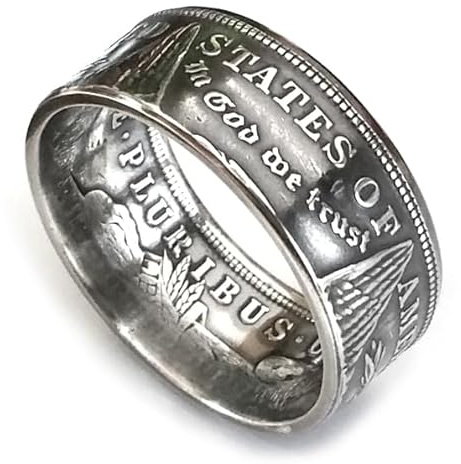 Münzring USA Morgan Dollar 1878-1904/1921 Silber 900er Ring Größe 64 bis 74 Inklusive Schmuckbeutel