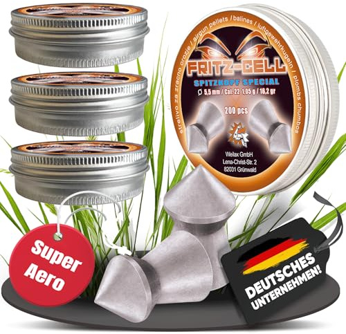 Fritz-Cell Diabolos 5,5 mm Rundkopf Special für Luftgewehr – 4 x 200 Stück
