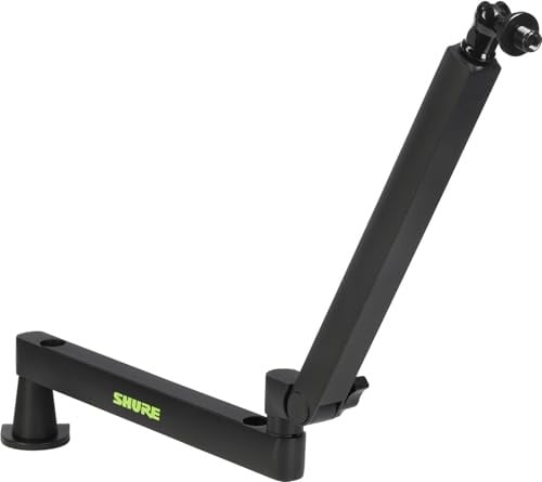 Shure by Gator by Gator Premium Low-Profile-Mikrofonständer für den Schreibtisch | voll verstellbar für Podcast, Streaming und Home Office Setups | (SH-BROADCAST2)