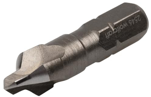 wolfcraft Bohrsenker, Sechskant-Schaft Ø 3-8 mm I 2546000 I 2-in-1-Funktion zur Vorbereitung von Verschraubungen in Holz und Kunststoff
