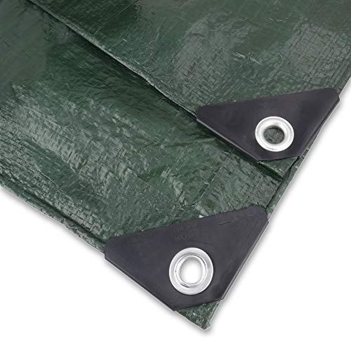 NOOR Abdeckplane wasserdicht „Easy“ 4x6m 90g/m², UV-stabilisiert, beidseitig beschichtet, Gewebeplane für Schutz vor Witterung, Garten Camping & Outdoor, Grün
