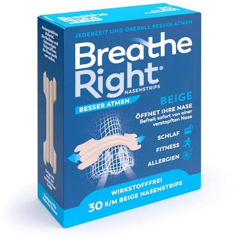 Besser Atmen Breathe Right Nasenpflaster beige normal, 30 St. Pflaster