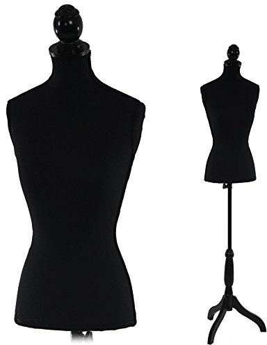 Mendler Schneiderpuppe T220, Schaumstoff - Schwarz | Schaufensterpuppe, Torso weiblich