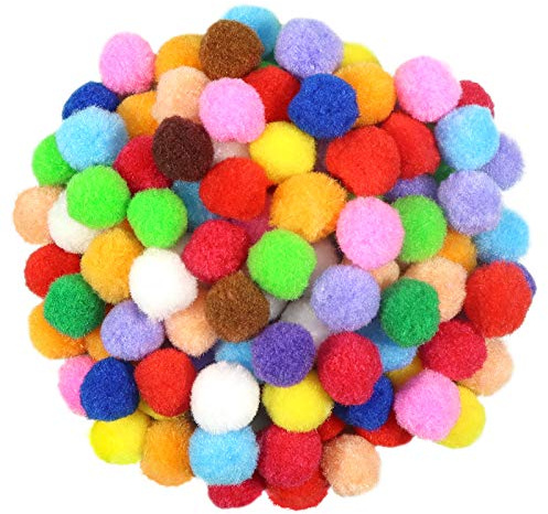 TOAOB Pompons zum Basteln 300 Stück Mini Pompons 25mm Bunte Bommel und Flauschige Pompom Bälle DIY Handwerk Material für Lustige Kreative Basteln Projekte
