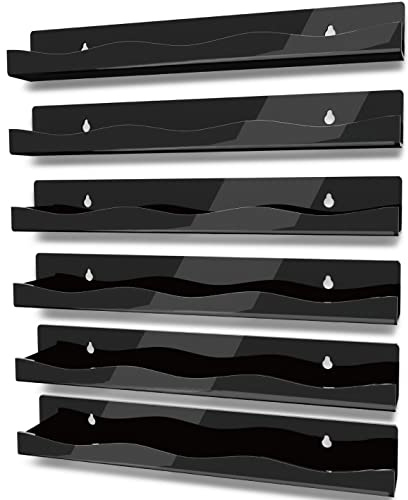 YMVV Nagellackregal, 38,1 cm, Wandmontage, 6 Stück, schwarz, Acryl-Organizer, Zubehör für Nageltechnik, tolles Display für Salons und Einzelhändler