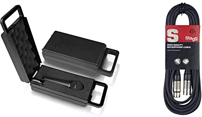 Behringer Ultravoice XM8500 Dynamisches Gesangsmikrofon mit Nierencharakteristik & Stagg Hochwertiges Mikrofonkabel XLR-auf XLR-Stecker, 6 m, Schwarz