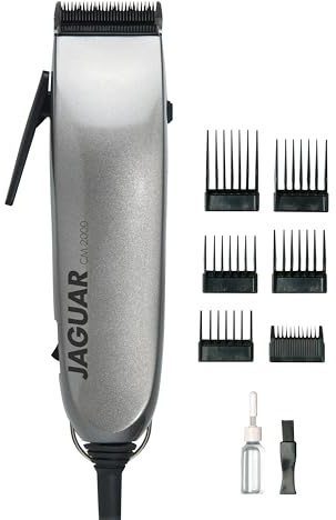 JAGUAR Haarschneidemaschine CM 2000 Silver | Profi-Haarclipper für Netzbetrieb | Schnellmontage-System | Aufsteckkammset | vom Profi für Dich