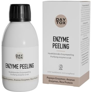 DAYTOX Enzyme Peeling | Hautklärendes Gesichtspeeling-Pulver mit Papaya & Ananas Enzymen | Vegan, 0% Silikone, dermatest Sehr gut | 35 g