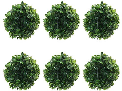6 Stück Künstliche Buchsbaumkugel Hängen Topiary Kugel Buxus Gras Pflanze 10Cm