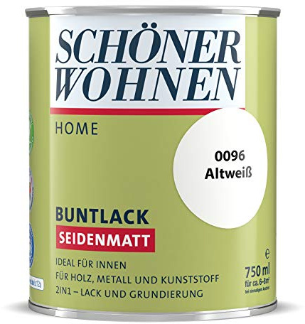 Schöner Wohnen DurAcryl Buntlack Altweiss 750ml 0096 Seidenmatt