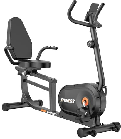 Dskeuzeew Liegeergometer für Zuhause mit verstellbaren Widerstandsstufen ergometer heimtrainer LCD-Display, Herzfrequenzsensoren und verstellbarer Rückenlehne 180 kg Belastbar