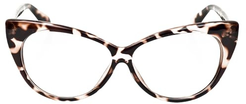 iB-iP Damen Vintage Cateye Kunststoffrahmen Modische Klare Linse Brillen, Größe: Einheitsgröße, Leopard