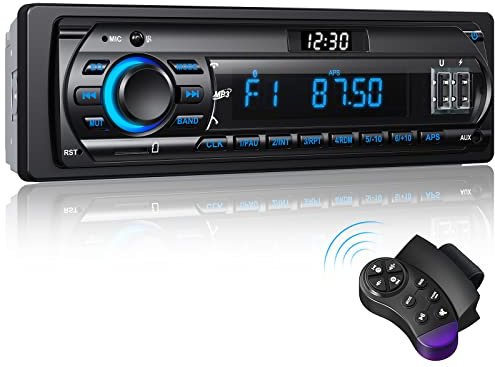 RDS Autoradio Bluetooth für 9-24V, FM/AM 1Din Autoradio | Bluetooth Freisprecheinrichtung, 7 Farben Auto Radio mit 2USB/MP3 Player/AUX/SD/Unabhängige Uhr, 30 Sender Gespeichert Werden